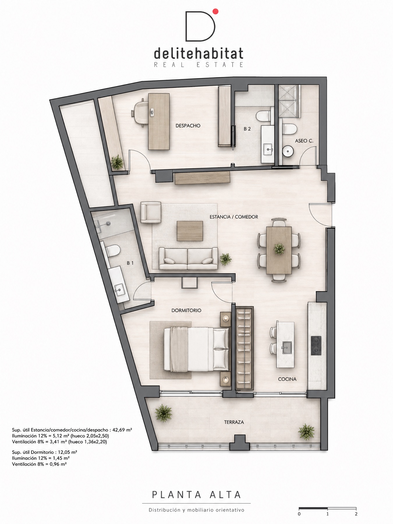 Plano de la planta calle de Pinos Alta 35