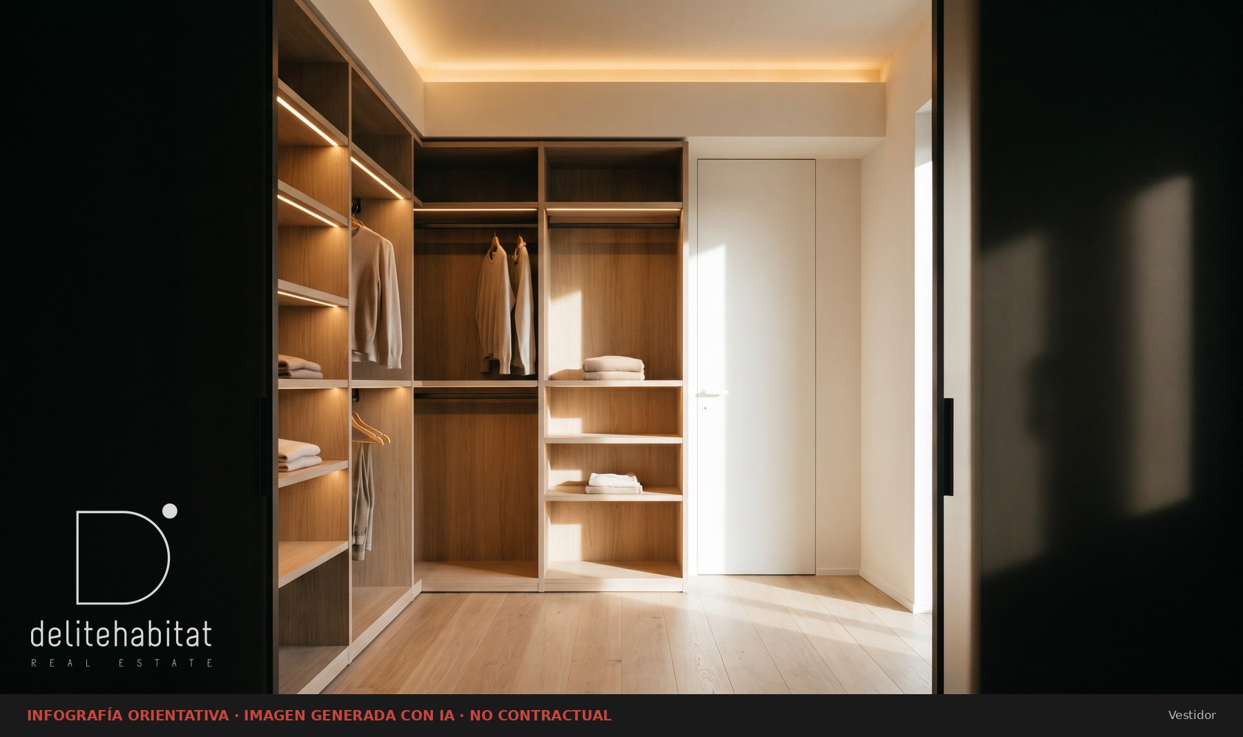 Vestidor con armarios de gran capacidad
